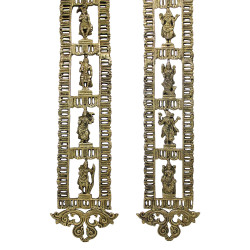 Novelika Solid Brass Dasavatharam of Lord Vishnu Shanku Chakra Statues Ten Incarnations Avatars Wall Hangings Idol Murti Home Puja Temple Gifts