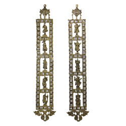 Novelika Solid Brass Dasavatharam of Lord Vishnu Shanku Chakra Statues Ten Incarnations Avatars Wall Hangings Idol Murti Home Puja Temple Gifts