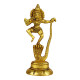 Novelika Brass Dancing Krishna Statue Standing on Shesh Naag Hood Murti Vastu Religious Figurine for Mandir Home Decor