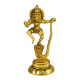 Novelika Brass Dancing Krishna Statue Standing on Shesh Naag Hood Murti Vastu Religious Figurine for Mandir Home Decor