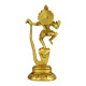 Novelika Brass Dancing Krishna Statue Standing on Shesh Naag Hood Murti Vastu Religious Figurine for Mandir Home Decor