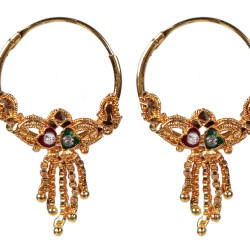 Novelika Latest Stylish Golden Tone Traditional Hoop Earring set for Women Girls - ER5002