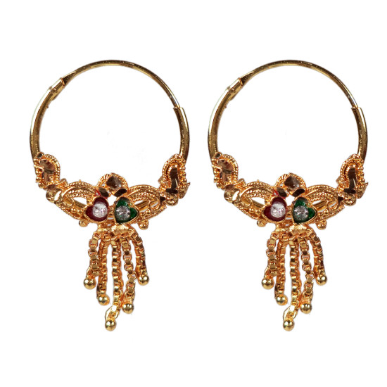 Novelika Latest Stylish Golden Tone Traditional Hoop Earring set for Women Girls - ER5002