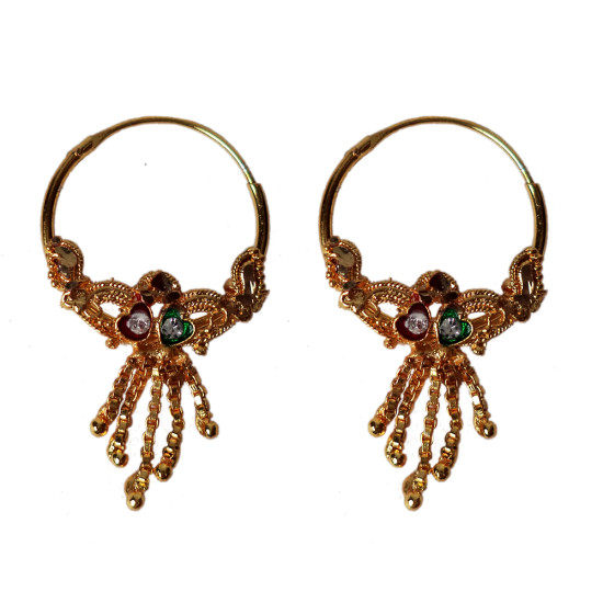 Novelika Latest Stylish Golden Tone Traditional Hoop Earring set for Women Girls - ER5002