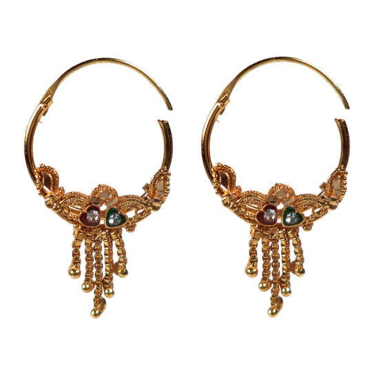 Novelika Latest Stylish Golden Tone Traditional Hoop Earring set for Women Girls - ER5002