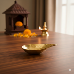 Golden Handmade Pital Pradip, Pure Brass Diya/Pradeep For Daily Usage