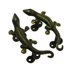 Lizard Door Handle Unique Brass Handle Antique Door Handle Unique Pull 2 Pcs Set