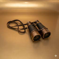 NOVELIKA -Vintage Nautical Black Leather & Brass Binocular Antique Pirate Spyglass Telescope with Neck Strap for Home and Office.