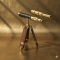Brass Double Barrel Working Telescope with Tripod Golden Finish Table Telescope