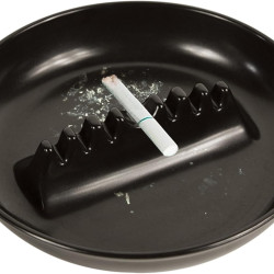 Novelika Melamine Ash Tray, 6.75 x 6.75 x 1.25 inches, Black set of 1
