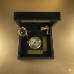T. Cooke & Sons Brass Marine Master Box Compass, Level, Telescope, Clinometer 58 Wooden Box.