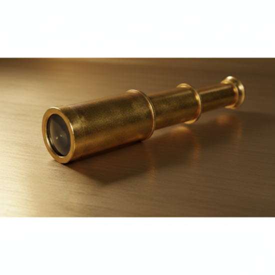 Vintage Mini Brass Telescope 6 inch, Three Fold Spyglass Telescope