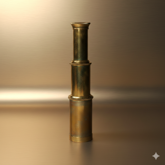 Vintage Mini Brass Telescope 6 inch, Three Fold Spyglass Telescope
