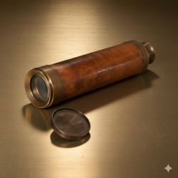 Antique Brass & Wooden, Victorian Marine 28 Inch, Four Fold Spyglass Telescope Kelvin & Hughes London 1917