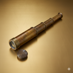 Antique Brass & Black Leather Cover, Victorian Marine 8 Inch, Four Fold Spyglass Telescope W. Ottway & Co. Ltd. Ealing London 1915