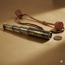 100% Brass Telescope - Leather Cover - Antique Cap Belt Handheld Spyglass Scope - For Marine Vintage Style |Kelvin & Hughes London 1997