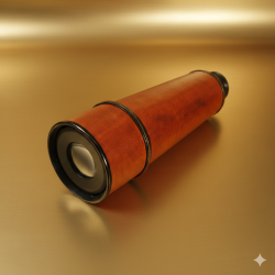 Antique Brass & Brown Leather Cover, Victorian Marine 16.5inch, Five Fold Spyglass Telescope - Kelvin Hughes London 1917