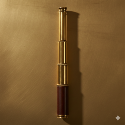 Antique Brass Telescope -  Leather Cover - Four Folds Nautical Telescope - Marine Vintage Style |Kelvin & Hughes London 1997