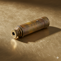 Antique Brass & Black Leather Cover, Victorian Marine 8 Inch, Four Fold Spyglass Telescope W. Ottway & Co. Ltd. Ealing London 1915