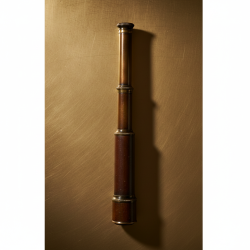 Antique Brass & Leather Cover, Victorian Marine 15.5 inch, Four Fold Spyglass Telescope George Australia 1901