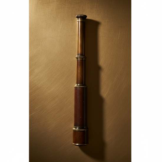 Antique Brass & Leather Cover, Victorian Marine 15.5 inch, Four Fold Spyglass Telescope George Australia 1901