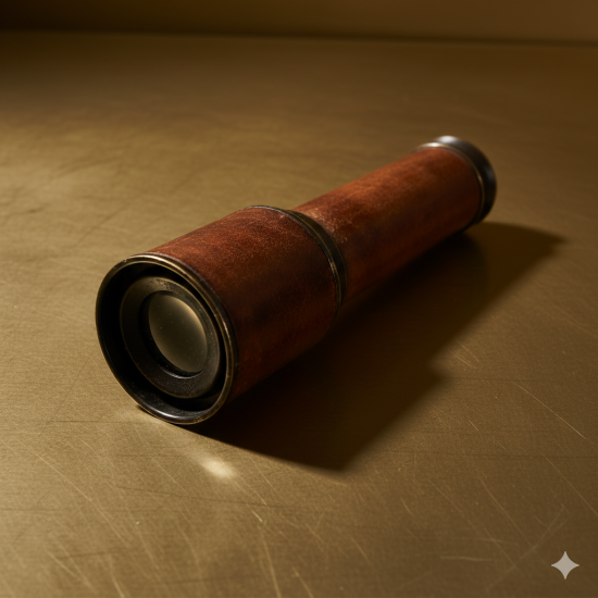 Antique Brass & Leather Cover, Victorian Marine 15.5 inch, Four Fold Spyglass Telescope George Australia 1901