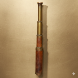 Antique Brass & Wooden, Victorian Marine 28 Inch, Four Fold Spyglass Telescope Kelvin & Hughes London 1917