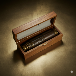 Antique Brass & Leather Cover, Victorian Marine 15 inch, Five Fold Spyglass Telescope Kelvin Hughes London 1917