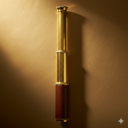 Antique Brass Telescope -  Leather Cover - Three Folds Nautical Telescope - For Marine Vintage Style 
