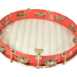 Novelika Dafli Musical Instrument - Dafli/Tambourine Hand Percussion Musical Instrument I Red color I