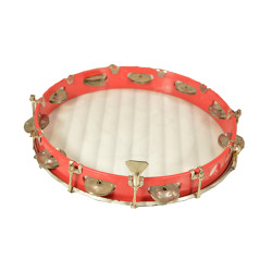Novelika Dafli Musical Instrument - Dafli/Tambourine Hand Percussion Musical Instrument I Red color I