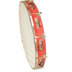 Novelika Dafli Musical Instrument - Dafli/Tambourine Hand Percussion Musical Instrument I Red color I