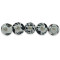 White and Black Leaf Flower Design Ceramic Drawer Knobs - For Kitchen Cabinet Hardware Door Pulls Decorative Dresser Stainless steel - Pack Of 5