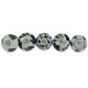 White and Black Leaf Flower Design Ceramic Drawer Knobs - For Kitchen Cabinet Hardware Door Pulls Decorative Dresser Stainless steel - Pack Of 5