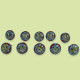 Ceramic Sky Blue & Red Flower Design Knobs - For Kitchen Cabinet Hardware Door Furniture Handle Drawer Pulls Dresser Handle Knobs - Pack Of 10 Ceramic Sky Blue & Red Flower Design Knobs - For Kitchen Cabinet Hardware Door Furniture Handle Drawer Pulls Dresser Handle Knobs - Pack Of 10