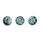 Ceramic Black & White Round Green Dotted Door Knobs - For Drawer Kitchen Cabinet Hardware Door Pulls Decorative Dresser Stainless Steel Fittings - Pack Of 5