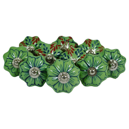 Ceramic Knobs - Two Design Set - Hardware Door Decorative Dresser Pulls Luxurious Crafted By Hand - Set Of 10 Pack Ceramic Knobs - Two Design Set - Hardware Door Decorative Dresser Pulls Luxurious Crafted By Hand - Set Of 10 Pack