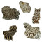 Animal Design Wooden Stamps for Block Printing ,Fabric Paper Clay Saree Border Card Making Henna ( Set Of 5)