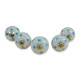 White & Polka Blue Dot Ceramic Drawer Knobs - For Kitchen Cabinet Hardware Door Handle Pulls Decorative Dresser - Pack Of 5