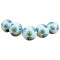 White & Grey Deign Ceramic Knob - Kitchen Cabinet Hardware Door Decorative Dresser Pulls - Set Of 5 Pack