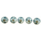 White & Grey Leaf Drawer Ceramic Knob - For Kitchen Cabinet Hardware Door Pulls Decorative Dresser - Pack Of 5