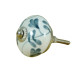 White & Grey Leaf Drawer Ceramic Knob - For Kitchen Cabinet Hardware Door Pulls Decorative Dresser - Pack Of 5