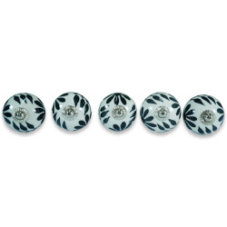 Black Leaf Door Knobs - Ceramic Luxury Drawer Knobs for Kitchen Cabinet Hardware Door Pulls Decorative - Set Of 5  Black Leaf Door Knobs - Ceramic Luxury Drawer Knobs for Kitchen Cabinet Hardware Door Pulls Decorative - Set Of 5