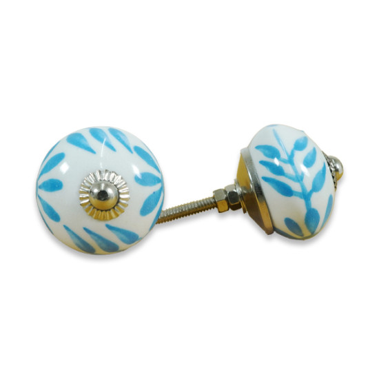 Hand Painted Blue Flower Ceramic knobs For -Kitchen Cupboard ,Furniture Home Decor, Cabinet - Drawer - Cabinet pulls - Door knobs. (Set Of 5). Hand Painted Blue Flower Ceramic knobs For -Kitchen Cupboard ,Furniture Home Decor, Cabinet - Drawer - Cabinet pulls - Door knobs. (Set Of 5).