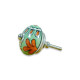 Green & Red Flower Design Ceramic Door Knob - For Drawer Kitchen Cabinet Hardware Door Pulls Decorative Dresser - Pack of 5