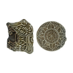 NOVELIKA-Wooden Arts  Mixed Design Stamps for Block Printing ,Fabric Paper Clay Saree Border Card Making Henna Dupatta, Table Cover, Bedsheet .( Set Of 5)