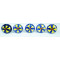 Blue & Yellow Flower Design Ceramic Door Knob - For Drawer Kitchen Cabinet Hardware Door Pulls Decorative Dresser Premium Elegance - Pack Of 5