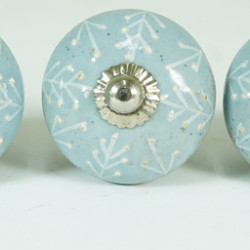 Grey & White Arrow Design Ceramic Drawer Knobs - For Kitchen Cabinet Hardware Door Handle Pulls Decorative Dresser - Pack Of 5