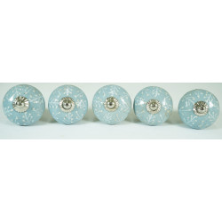 Grey & White Arrow Design Ceramic Drawer Knobs - For Kitchen Cabinet Hardware Door Handle Pulls Decorative Dresser - Pack Of 5