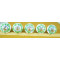 Green  Floral Round Shape Hand Painted Ceramic knobs. For  Kitchen Cupboard ,Furniture Home Decor,  Cabinet - Drawer - Cabinet pulls - Door knobs. (Set Of 5.)